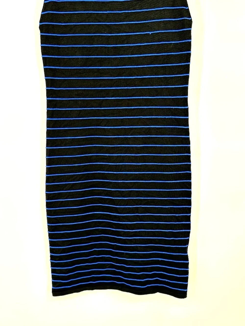ALICE + OLIVIA dress sheath shift striped blue SMALL sleeveless knit beach - Picture 4 of 10